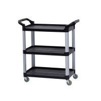 Compass Compact 3 Shelf Utility Cart Black fiji