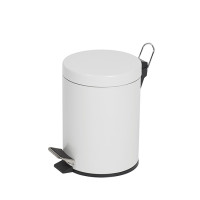 Compass Round White Powder Coated Pedal Bin 5L Fiji
